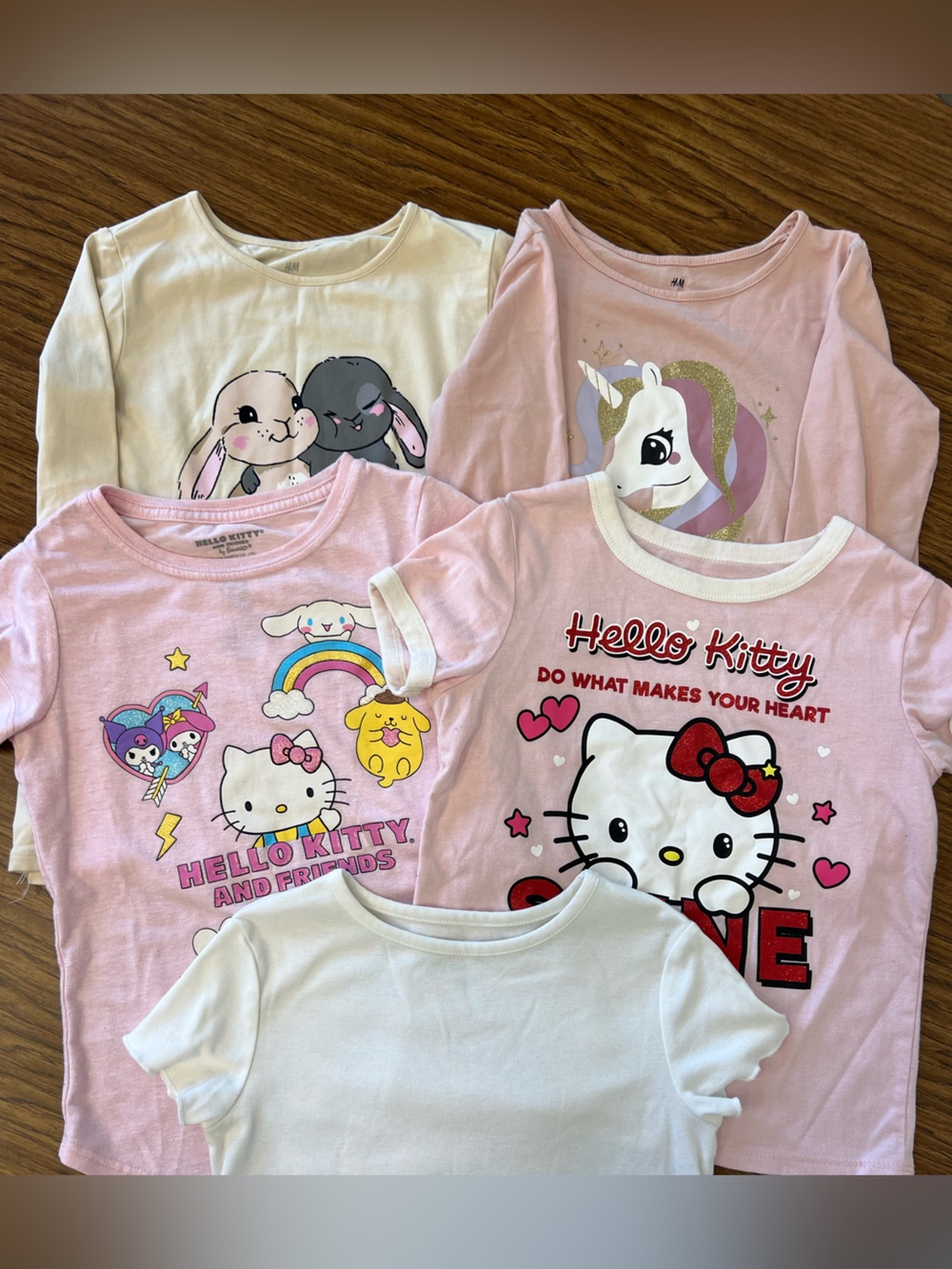 Girls Shirt Bundle Hello Kitty Sanrio H&M 5 Pc Tops